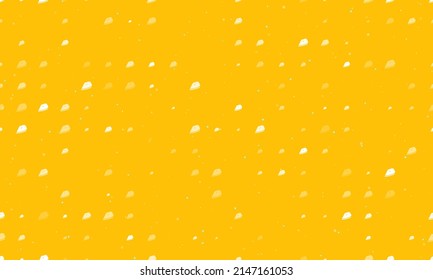 Seamless background pattern of evenly spaced white iron symbols of different sizes and opacity. Vector illustration on amber background with stars