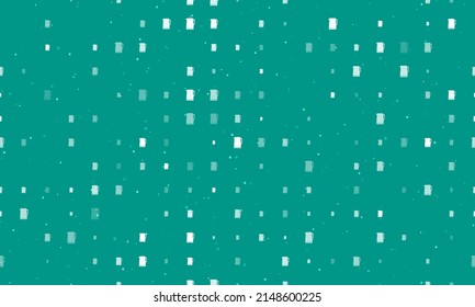 Seamless background pattern of evenly spaced white kettle symbols of different sizes and opacity. Vector illustration on teal background with stars