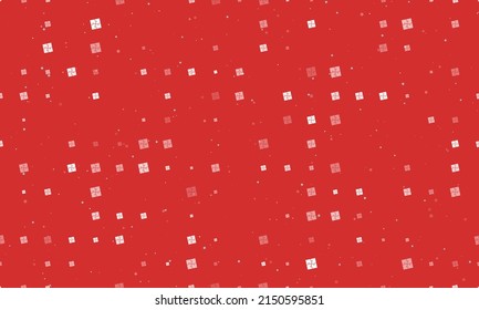 Seamless background pattern of evenly spaced white puzzle symbols of different sizes and opacity. Vector illustration on red background with stars