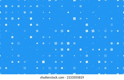 Seamless background pattern of evenly spaced white puzzle symbols of different sizes and opacity. Vector illustration on blue background with stars