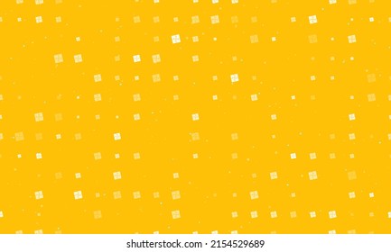 Seamless background pattern of evenly spaced white puzzle symbols of different sizes and opacity. Vector illustration on amber background with stars