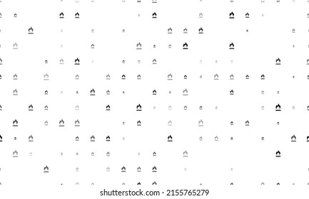 Seamless background pattern of evenly spaced black gas symbols of different sizes and opacity. Vector illustration on white background