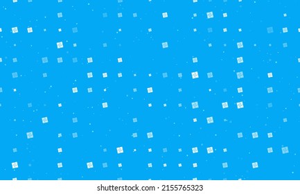 Seamless background pattern of evenly spaced white puzzle symbols of different sizes and opacity. Vector illustration on light blue background with stars