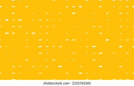Seamless background pattern of evenly spaced white handshake symbols of different sizes and opacity. Vector illustration on amber background with stars