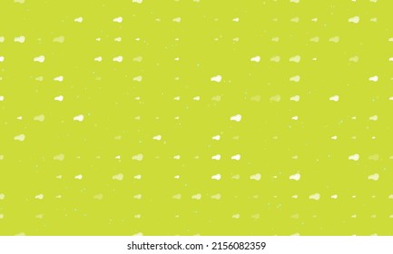 Seamless background pattern of evenly spaced white sports whistle symbols of different sizes and opacity. Vector illustration on lime background with stars