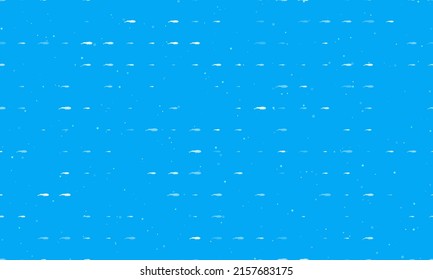 Seamless background pattern of evenly spaced white whale symbols of different sizes and opacity. Vector illustration on light blue background with stars