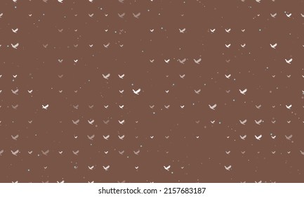 Seamless background pattern of evenly spaced white eagle symbols of different sizes and opacity. Vector illustration on brown background with stars