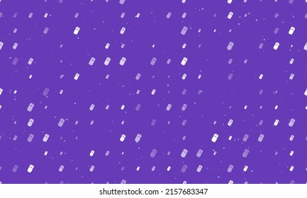 Seamless background pattern of evenly spaced white computer mouse symbols of different sizes and opacity. Vector illustration on deep purple background with stars