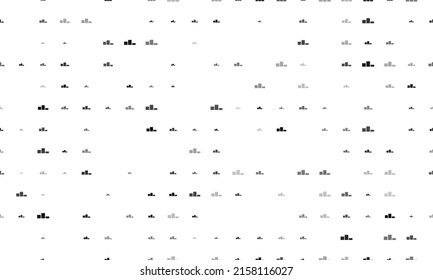 Seamless background pattern of evenly spaced black winners podium symbols of different sizes and opacity. Vector illustration on white background