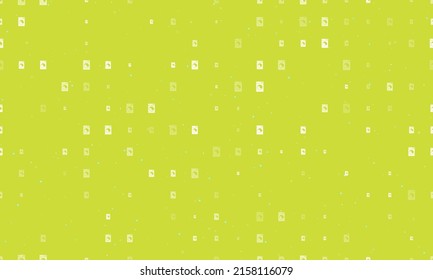 Seamless background pattern of evenly spaced white washer symbols of different sizes and opacity. Vector illustration on lime background with stars