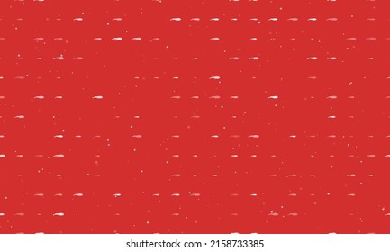Seamless background pattern of evenly spaced white whale symbols of different sizes and opacity. Vector illustration on red background with stars