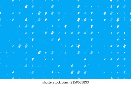 Seamless background pattern of evenly spaced white computer mouse symbols of different sizes and opacity. Vector illustration on light blue background with stars
