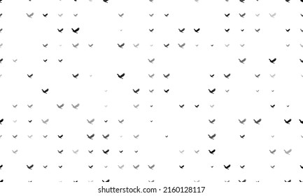 Seamless background pattern of evenly spaced black eagle symbols of different sizes and opacity. Vector illustration on white background