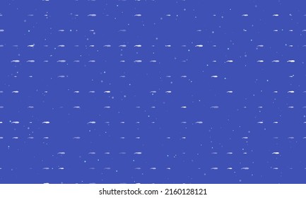 Seamless background pattern of evenly spaced white whale symbols of different sizes and opacity. Vector illustration on indigo background with stars
