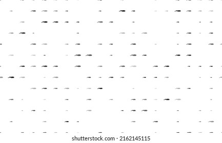 Seamless background pattern of evenly spaced black whale symbols of different sizes and opacity. Vector illustration on white background
