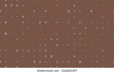 Seamless background pattern of evenly spaced white wheat symbols of different sizes and opacity. Vector illustration on brown background with stars