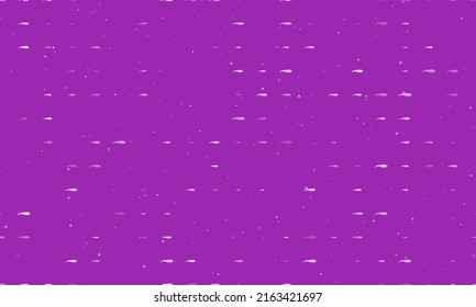 Seamless background pattern of evenly spaced white whale symbols of different sizes and opacity. Vector illustration on purple background with stars