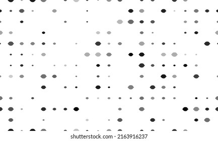 Seamless background pattern of evenly spaced black lemon symbols of different sizes and opacity. Vector illustration on white background