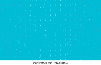 Seamless background pattern of evenly spaced white gyroscooters of different sizes and opacity. Vector illustration on cyan background with stars