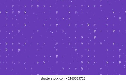 Seamless background pattern of evenly spaced white wheat symbols of different sizes and opacity. Vector illustration on deep purple background with stars