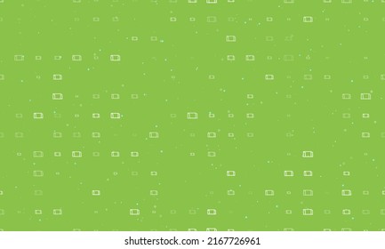Seamless background pattern of evenly spaced white football goal symbols of different sizes and opacity. Vector illustration on light green background with stars