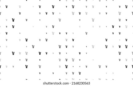 Seamless background pattern of evenly spaced black plant in pot symbols of different sizes and opacity. Vector illustration on white background