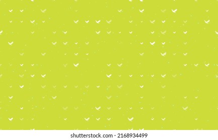 Seamless background pattern of evenly spaced white eagle symbols of different sizes and opacity. Vector illustration on lime background with stars