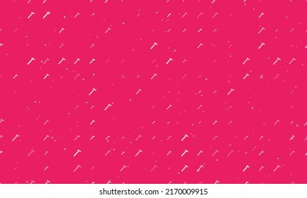 Seamless background pattern of evenly spaced white mens razor symbols of different sizes and opacity. Vector illustration on pink background with stars
