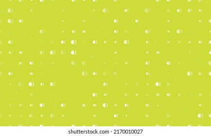 Seamless background pattern of evenly spaced white headlight symbols of different sizes and opacity. Vector illustration on lime background with stars