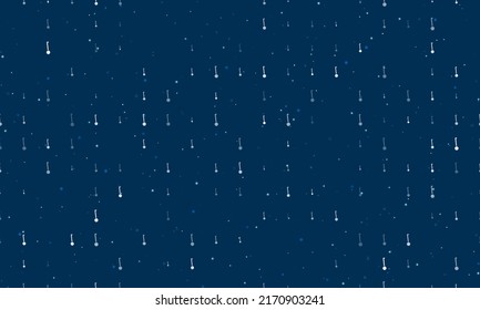 Seamless background pattern of evenly spaced white gyroscooters of different sizes and opacity. Vector illustration on dark blue background with stars