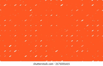 Seamless background pattern of evenly spaced white zucchini symbols of different sizes and opacity. Vector illustration on deep orange background with stars