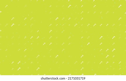 Seamless background pattern of evenly spaced white mens razor symbols of different sizes and opacity. Vector illustration on lime background with stars