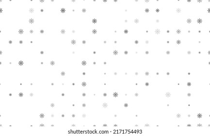 Seamless background pattern of evenly spaced black spider web symbols of different sizes and opacity. Vector illustration on white background