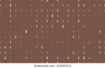 Seamless background pattern of evenly spaced white shampoo symbols of different sizes and opacity. Vector illustration on brown background with stars