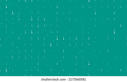 Seamless background pattern of evenly spaced white gyroscooters of different sizes and opacity. Vector illustration on teal background with stars