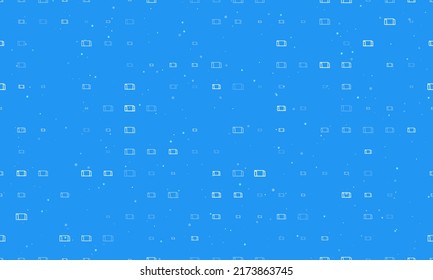 Seamless background pattern of evenly spaced white football goal symbols of different sizes and opacity. Vector illustration on blue background with stars