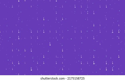 Seamless background pattern of evenly spaced white gyroscooters of different sizes and opacity. Vector illustration on deep purple background with stars