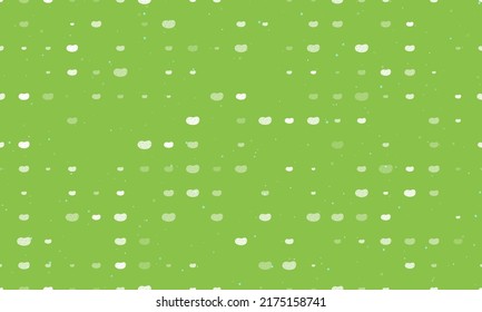 Seamless background pattern of evenly spaced white potatoes symbols of different sizes and opacity. Vector illustration on light green background with stars