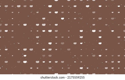 Seamless background pattern of evenly spaced white potatoes symbols of different sizes and opacity. Vector illustration on brown background with stars