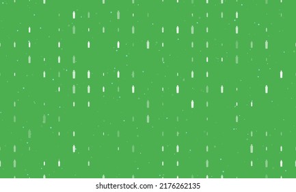 Seamless background pattern of evenly spaced white shampoo symbols of different sizes and opacity. Vector illustration on green background with stars