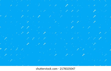 Seamless background pattern of evenly spaced white mens razor symbols of different sizes and opacity. Vector illustration on light blue background with stars