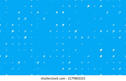 Seamless background pattern of evenly spaced white trowel symbols of different sizes and opacity. Vector illustration on light blue background with stars