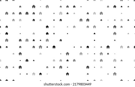 Seamless background pattern of evenly spaced black kennel symbols of different sizes and opacity. Vector illustration on white background