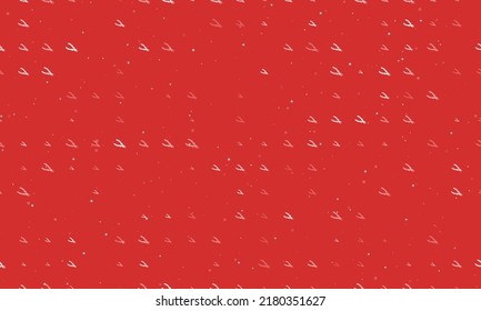 Seamless background pattern of evenly spaced white pliers symbols of different sizes and opacity. Vector illustration on red background with stars