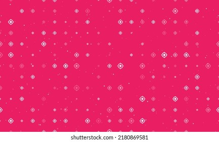 Seamless Background Pattern Of Evenly Spaced White Crosshair Symbols Of Different Sizes And Opacity. Vector Illustration On Pink Background With Stars