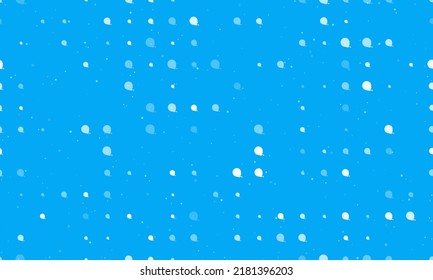Seamless background pattern of evenly spaced white tape measure symbols of different sizes and opacity. Vector illustration on light blue background with stars
