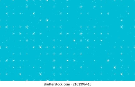 Seamless background pattern of evenly spaced white blot symbols of different sizes and opacity. Vector illustration on cyan background with stars - Powered by Shutterstock - Get 15% off with code: PIKWIZARD15