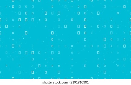 Seamless background pattern of evenly spaced white photo frame symbols of different sizes and opacity. Vector illustration on cyan background with stars