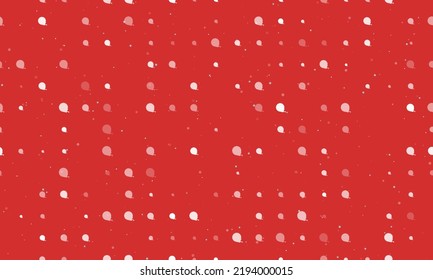 Seamless background pattern of evenly spaced white tape measure symbols of different sizes and opacity. Vector illustration on red background with stars