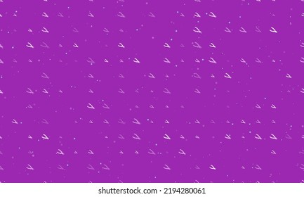 Seamless background pattern of evenly spaced white pliers symbols of different sizes and opacity. Vector illustration on purple background with stars